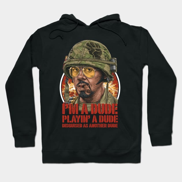 Tropic Thunder, Kirk Lazarus, Cult Classic Hoodie by PeligroGraphics